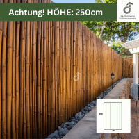 Sichtschutzzaun ATY, Farbe Amber in 250x180cm (HxB)