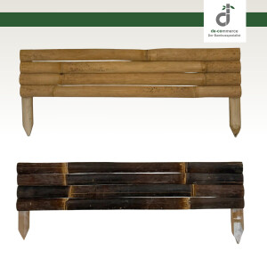 Zwei gerade Bambus-Rasenkanten aus parallel angeordneten...